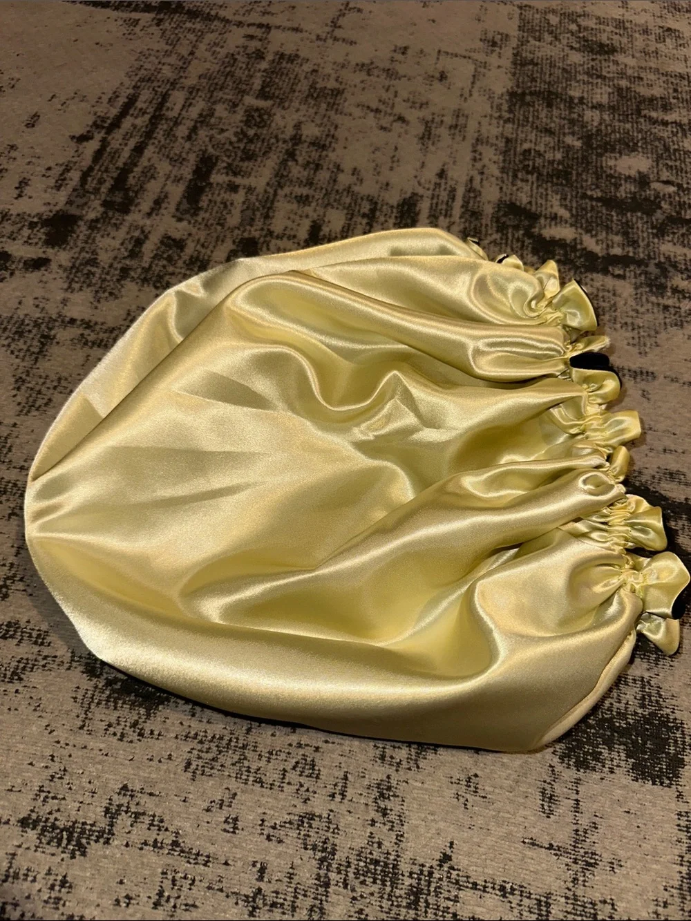 Reversible Satin Sleep Bonnet in Navy and yellow